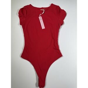 Women's Crew Neck Short Sleeve Bodysuit Double Lined Body Suits Basic T-shirt‎ S